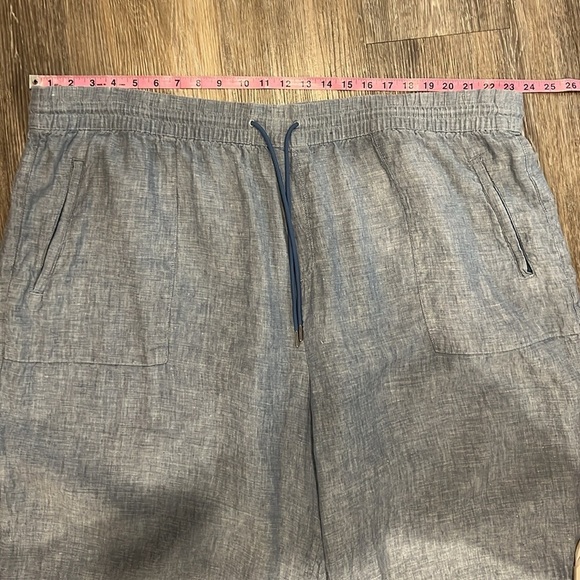 Athleta retreat blue linen pull on wide leg pants size 26 - Picture 5 of 11